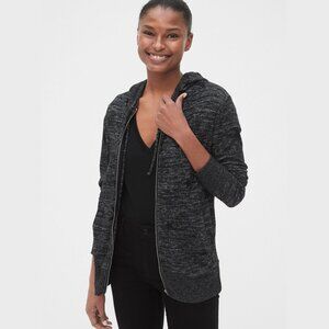 GAP Softspun full-zip hoodie in marled black star print